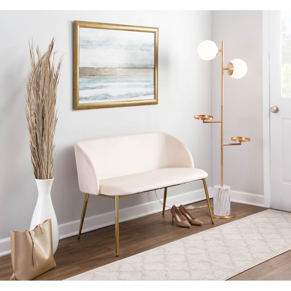 hermione gold cream bench   