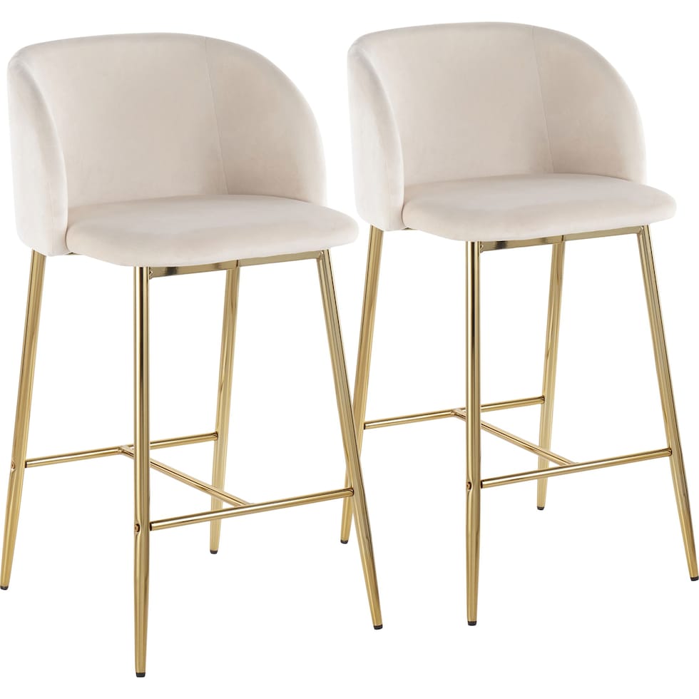 hermione gold cream counter height stool   