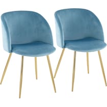 hermione gold light blue dining chair   