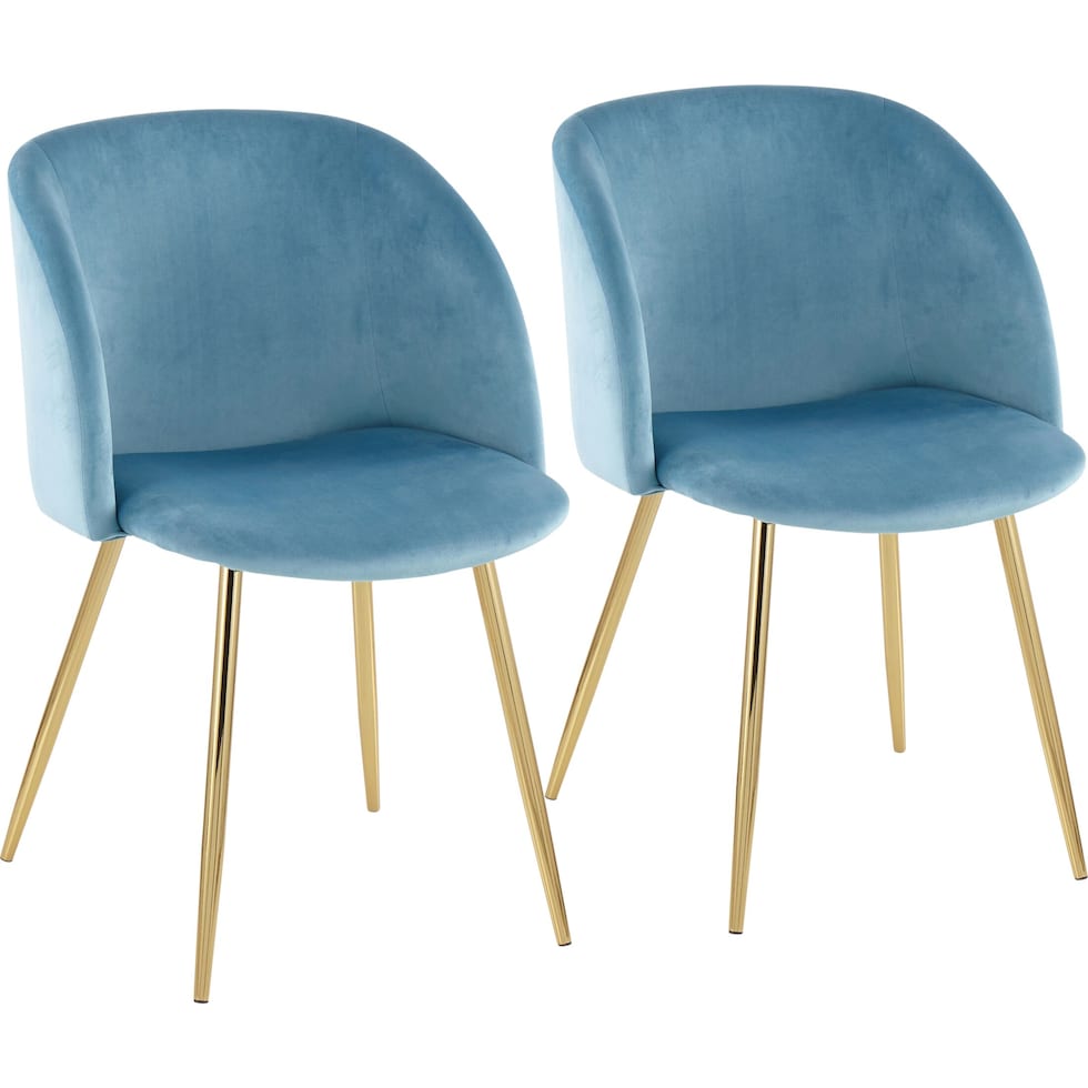 hermione gold light blue dining chair   