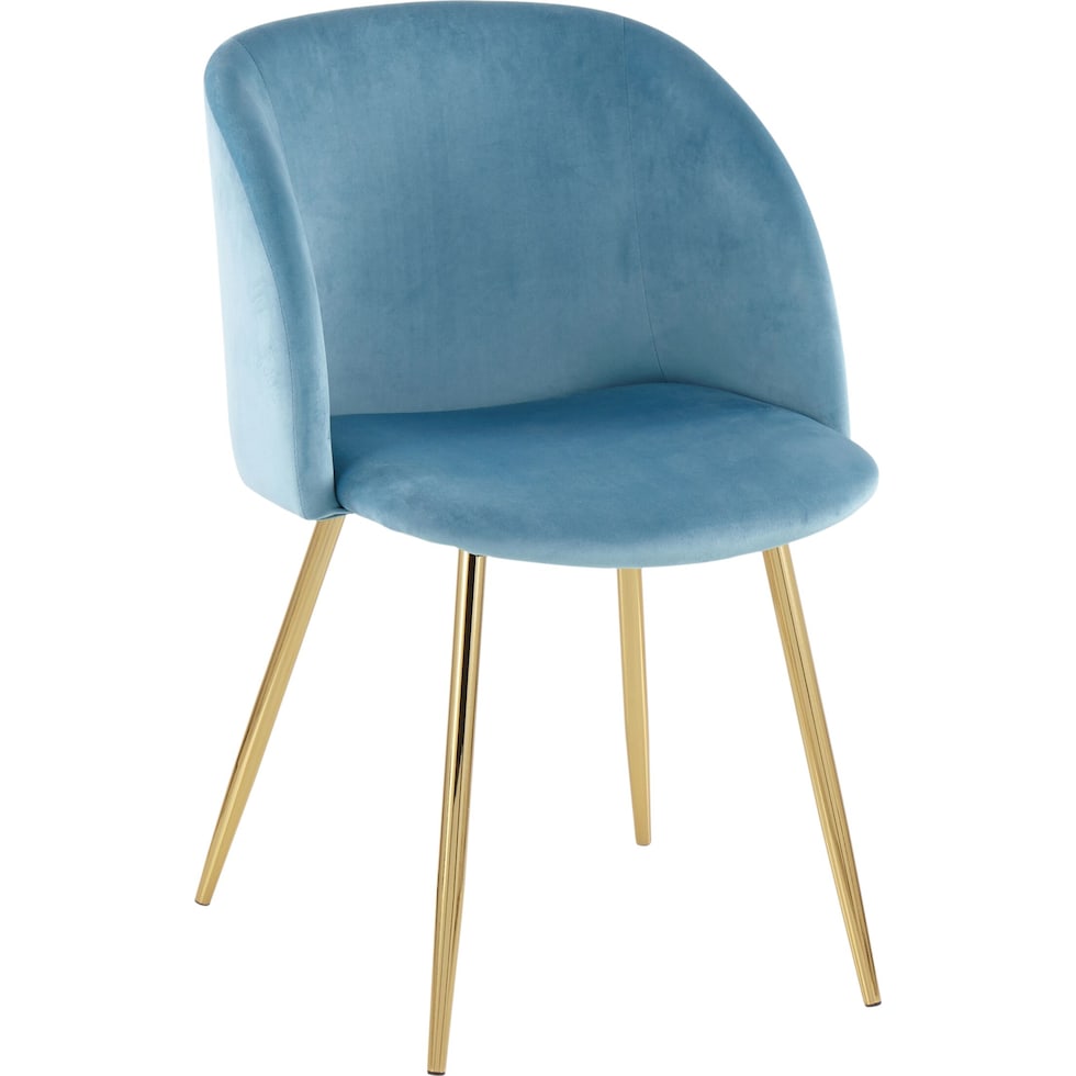hermione gold light blue dining chair   