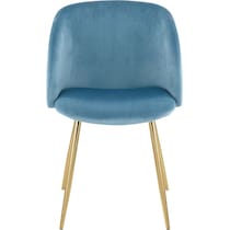 hermione gold light blue dining chair   