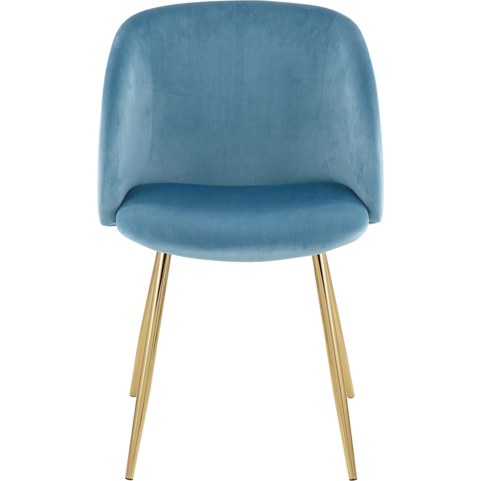 hermione gold light blue dining chair   