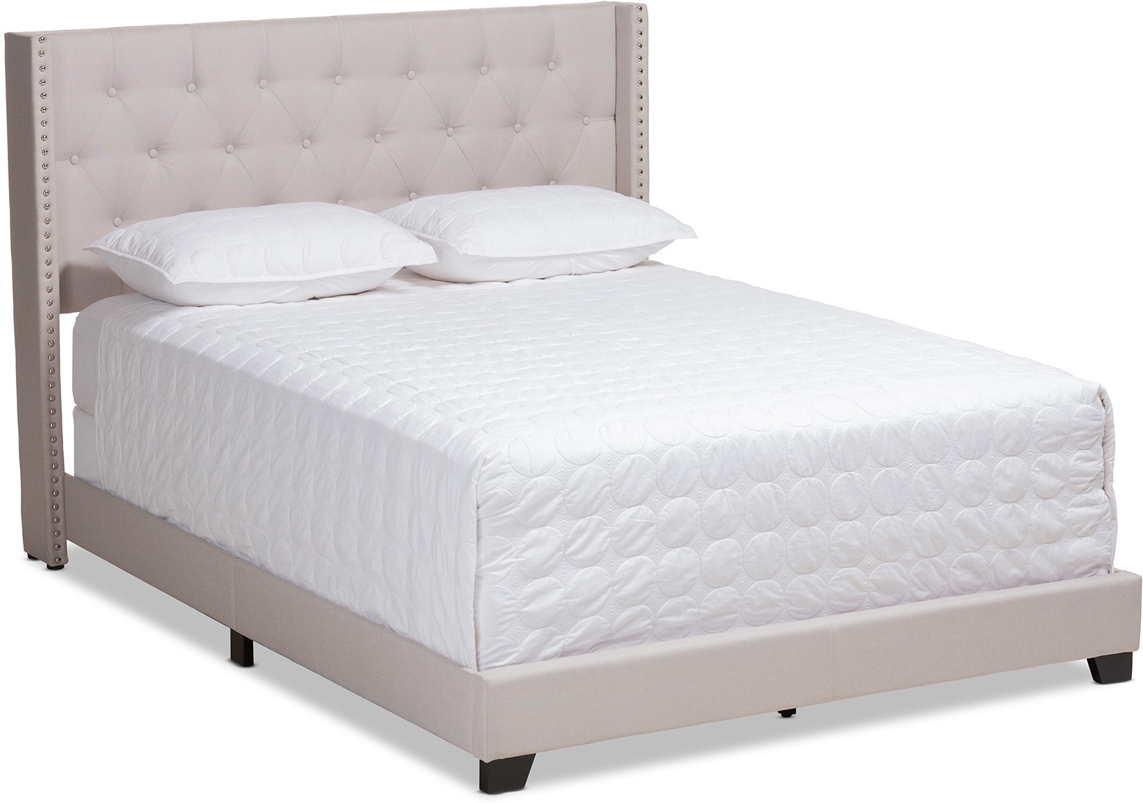 Heston Full Upholstered Bed - Beige | Value City Furniture