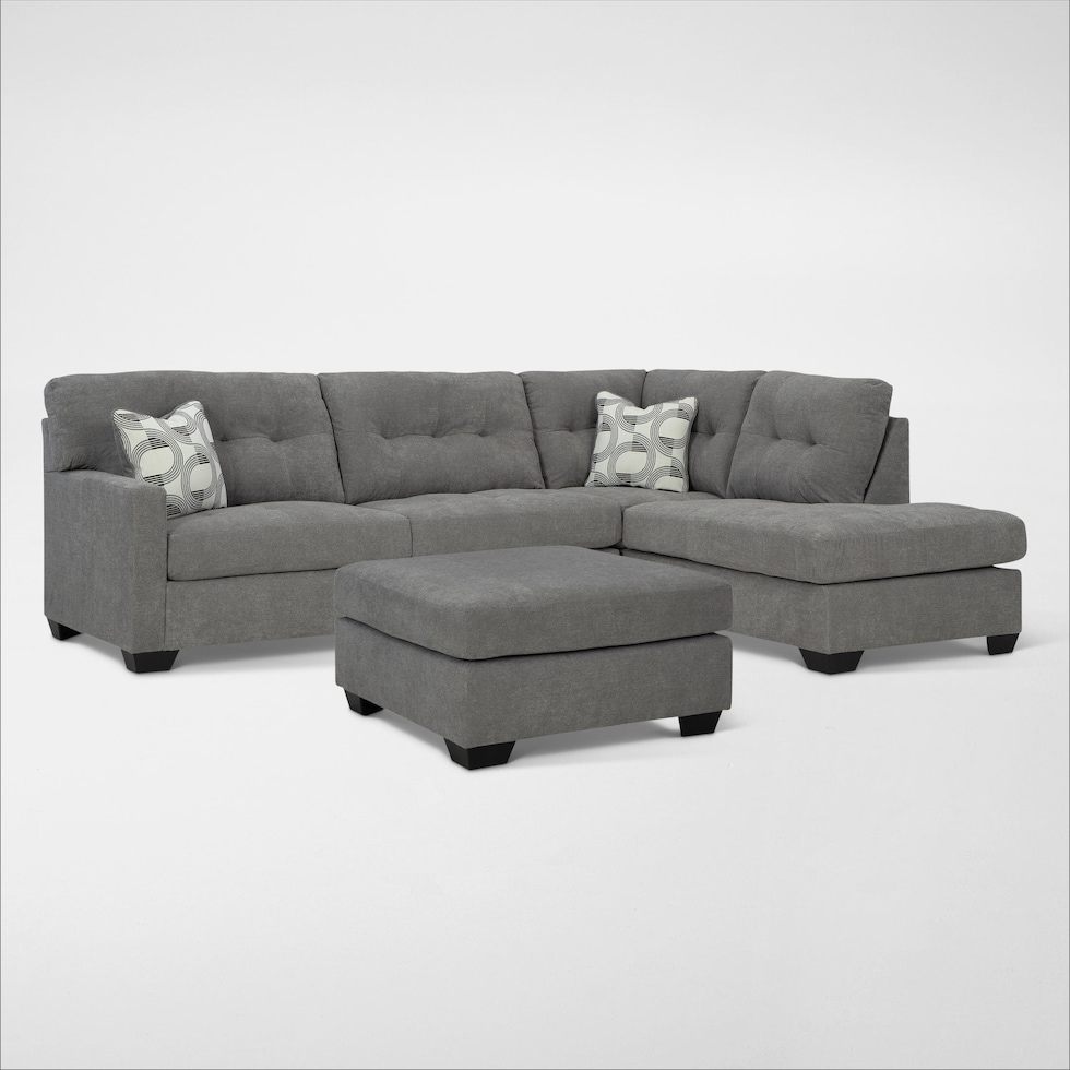 highland falls gray sectional   