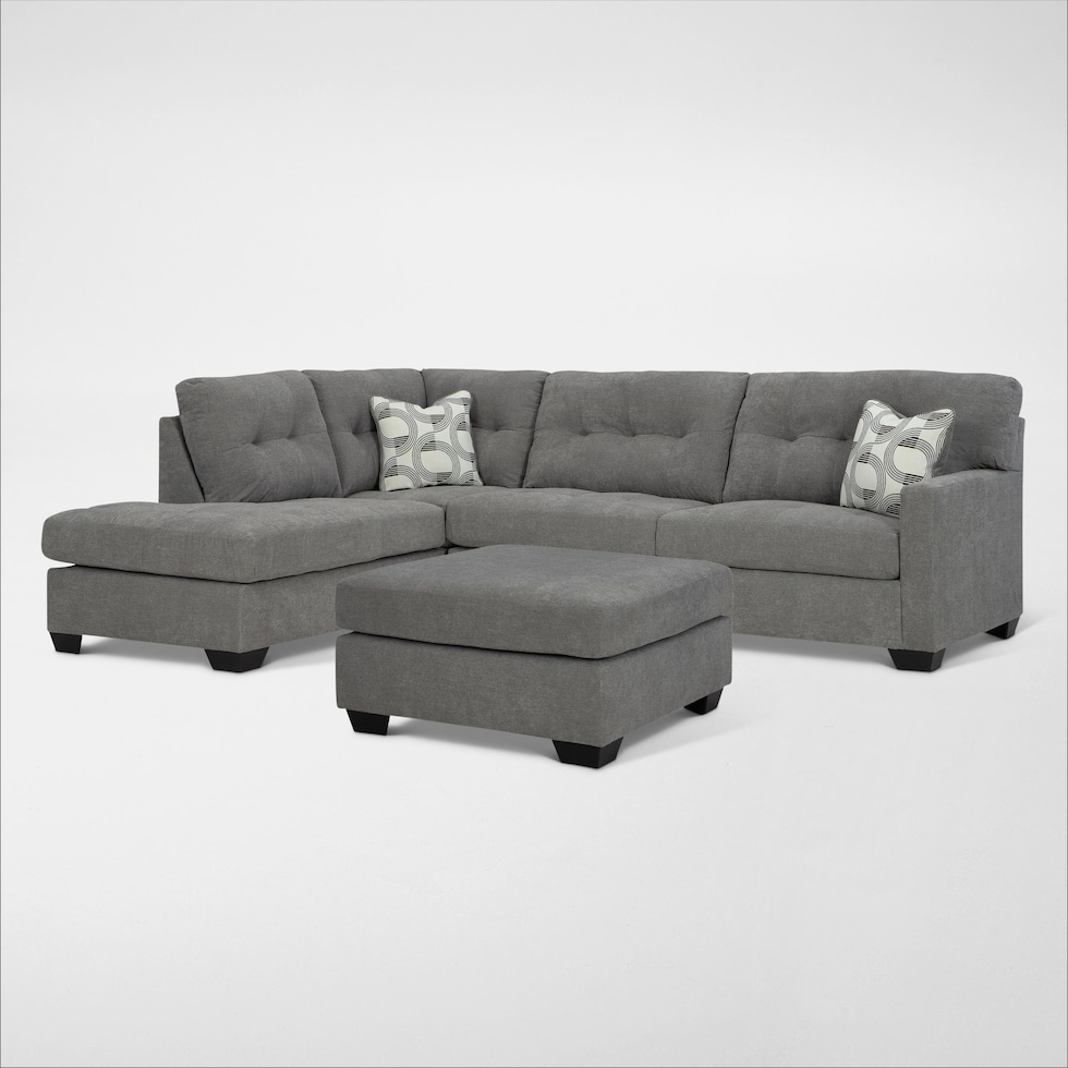 highland falls gray sectional   