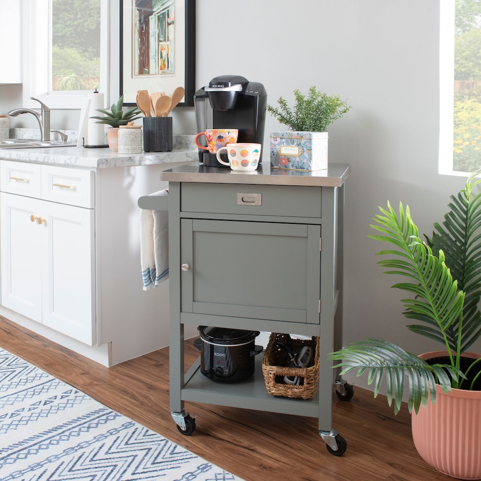 highland gray kitchen cart   