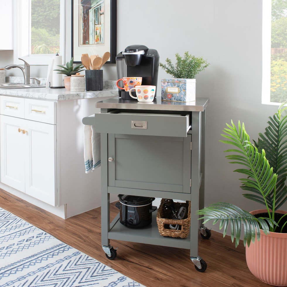 highland gray kitchen cart   