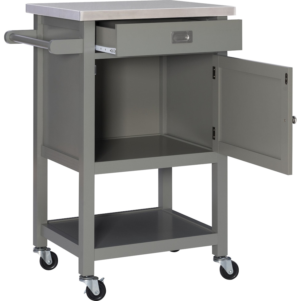 highland gray kitchen cart   