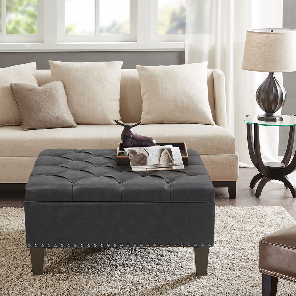 hillsborough gray ottoman   