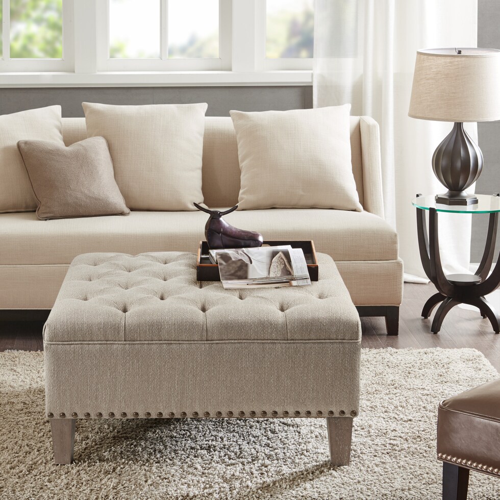 hillsborough neutral ottoman   
