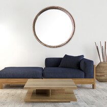hobart dark brown wall mirror   