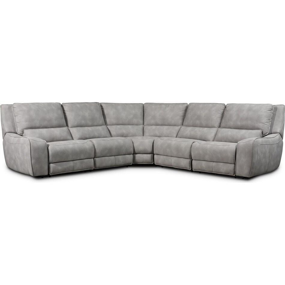 holden gray  pc power reclining sectional   