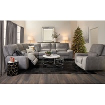 holden gray  pc power reclining sectional   
