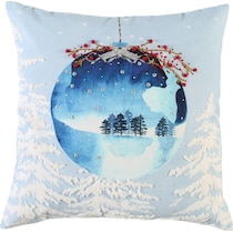 holiday ornament blue pillow   