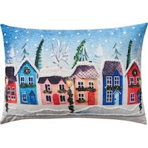 holiday village multicolor accent pillow   