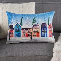 holiday village multicolor accent pillow   