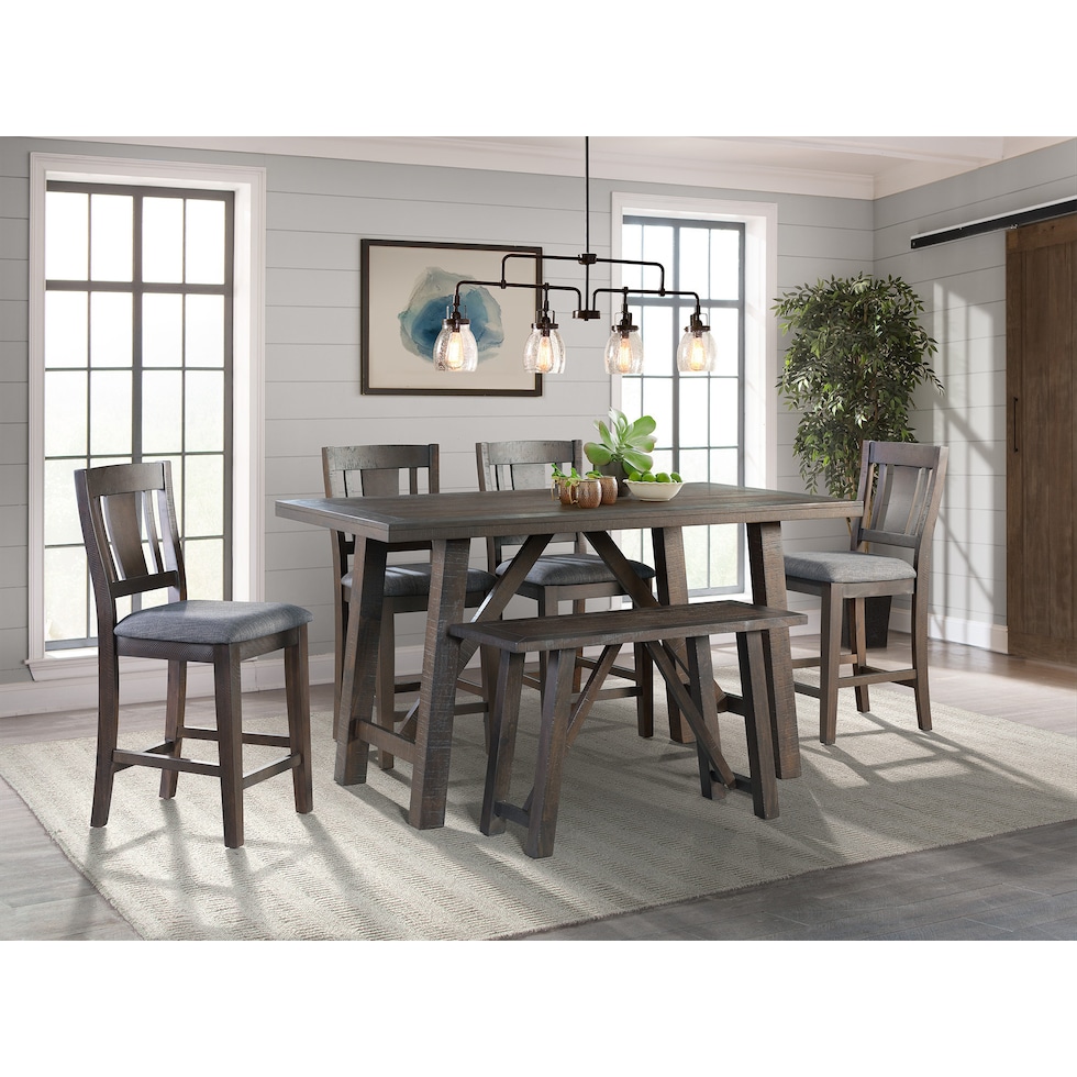 hollis gray counter height dining table   