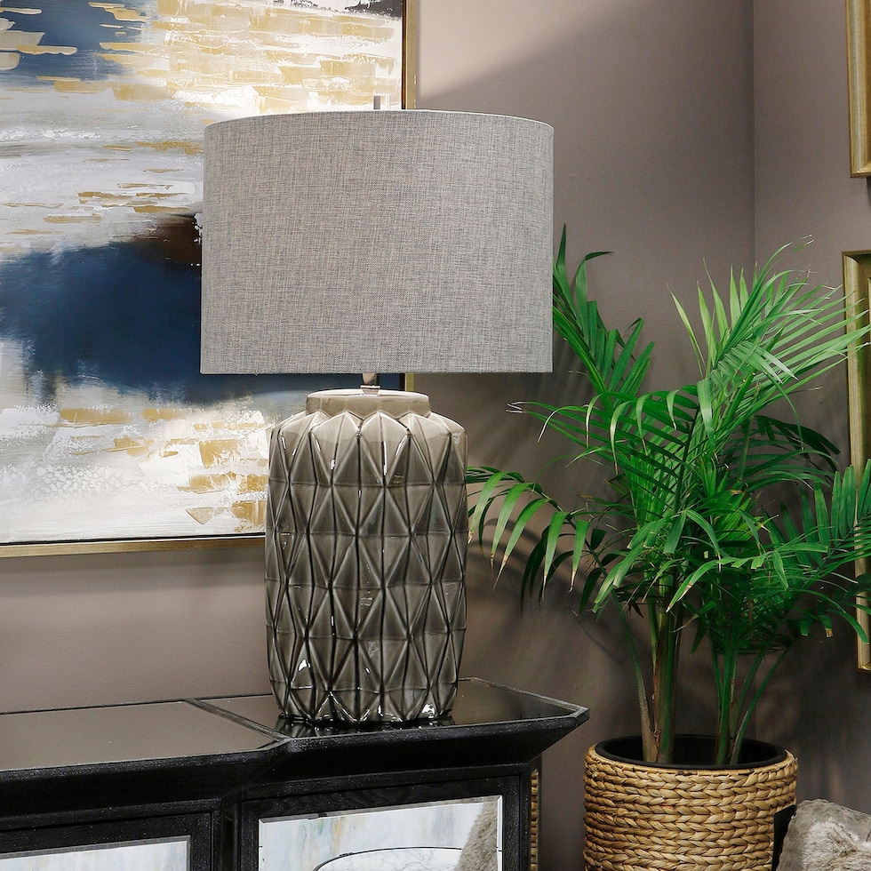 hollis gray table lamp   