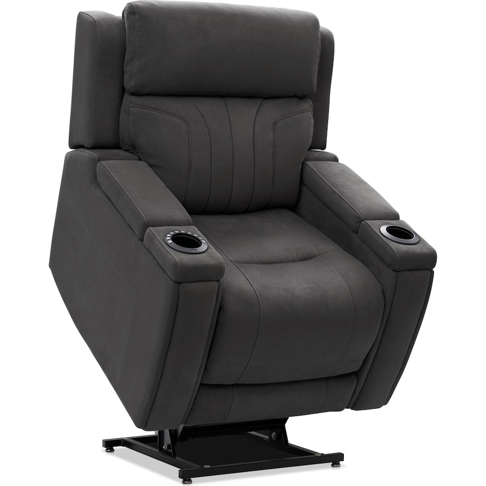 9181 Power Lift Recliner with Lumbar Support(Medium, Chenile Gray)