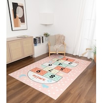 hopscotch pink area rug  x    