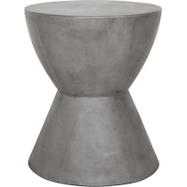 hourglass gray accent table   