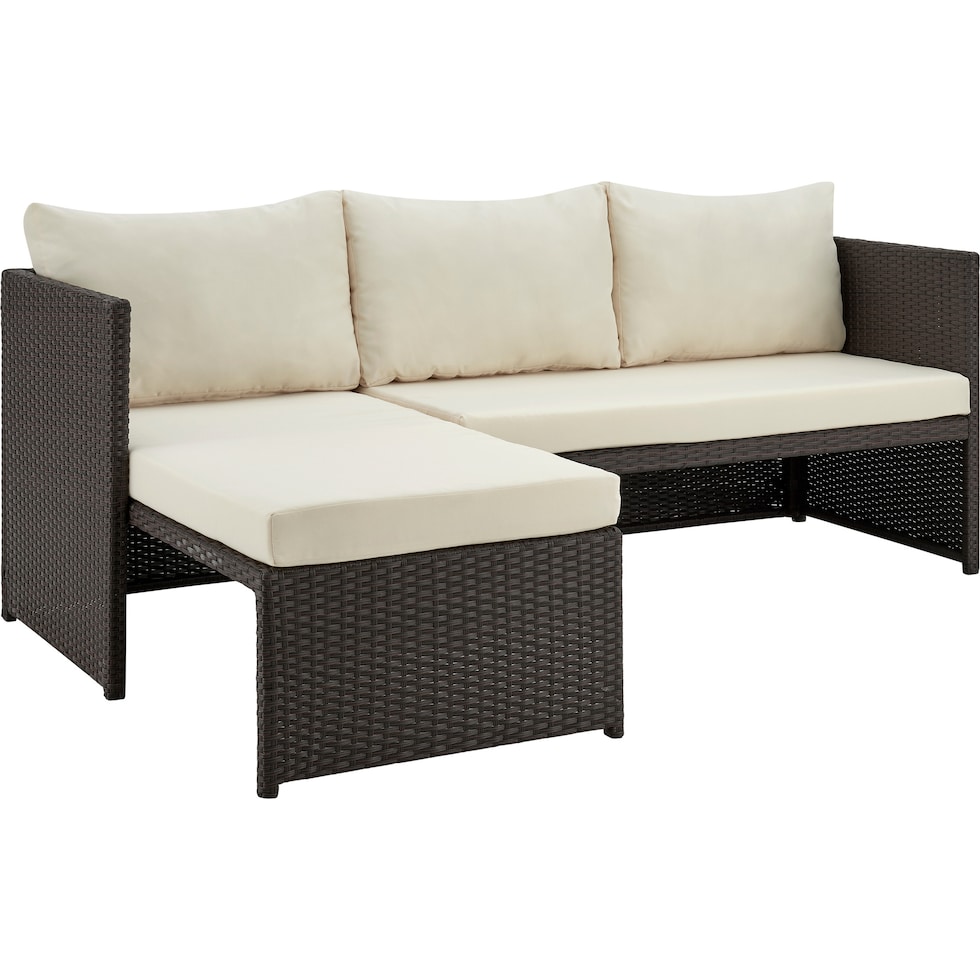 houston brown cream outdoor sectional set   