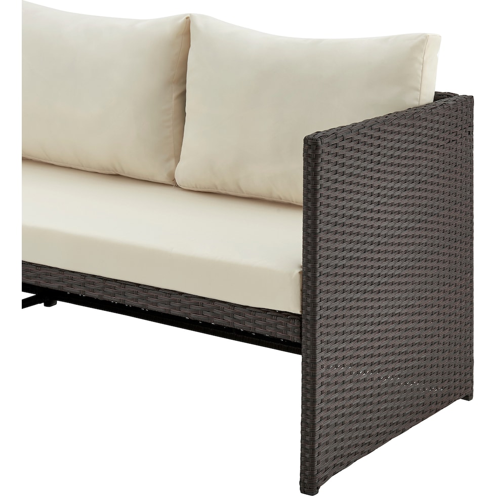 houston brown cream outdoor sectional set   