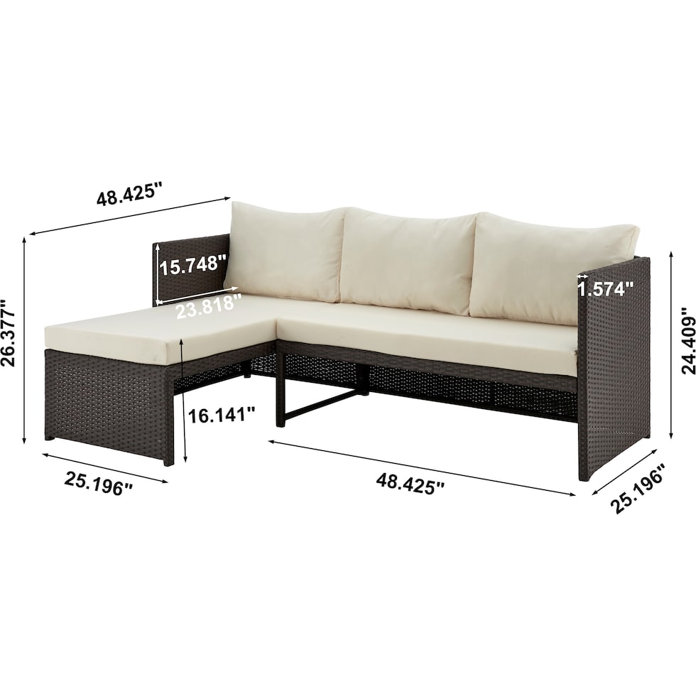 houston brown cream outdoor sectional set   