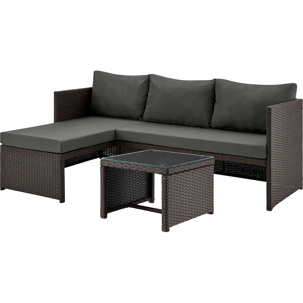 houston brown gray outdoor sectional set   