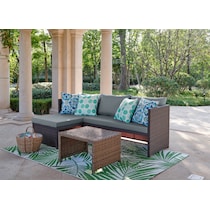 houston brown gray outdoor sectional set   