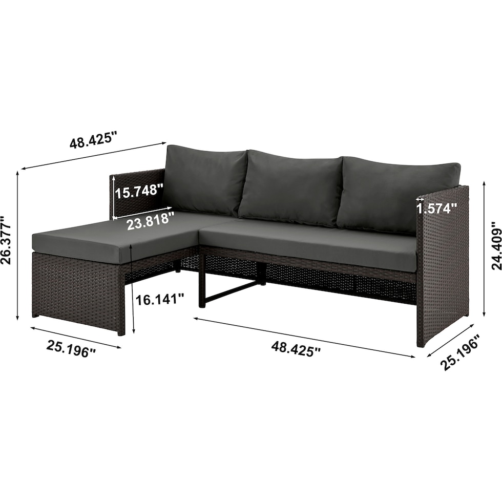 houston brown gray outdoor sectional set   