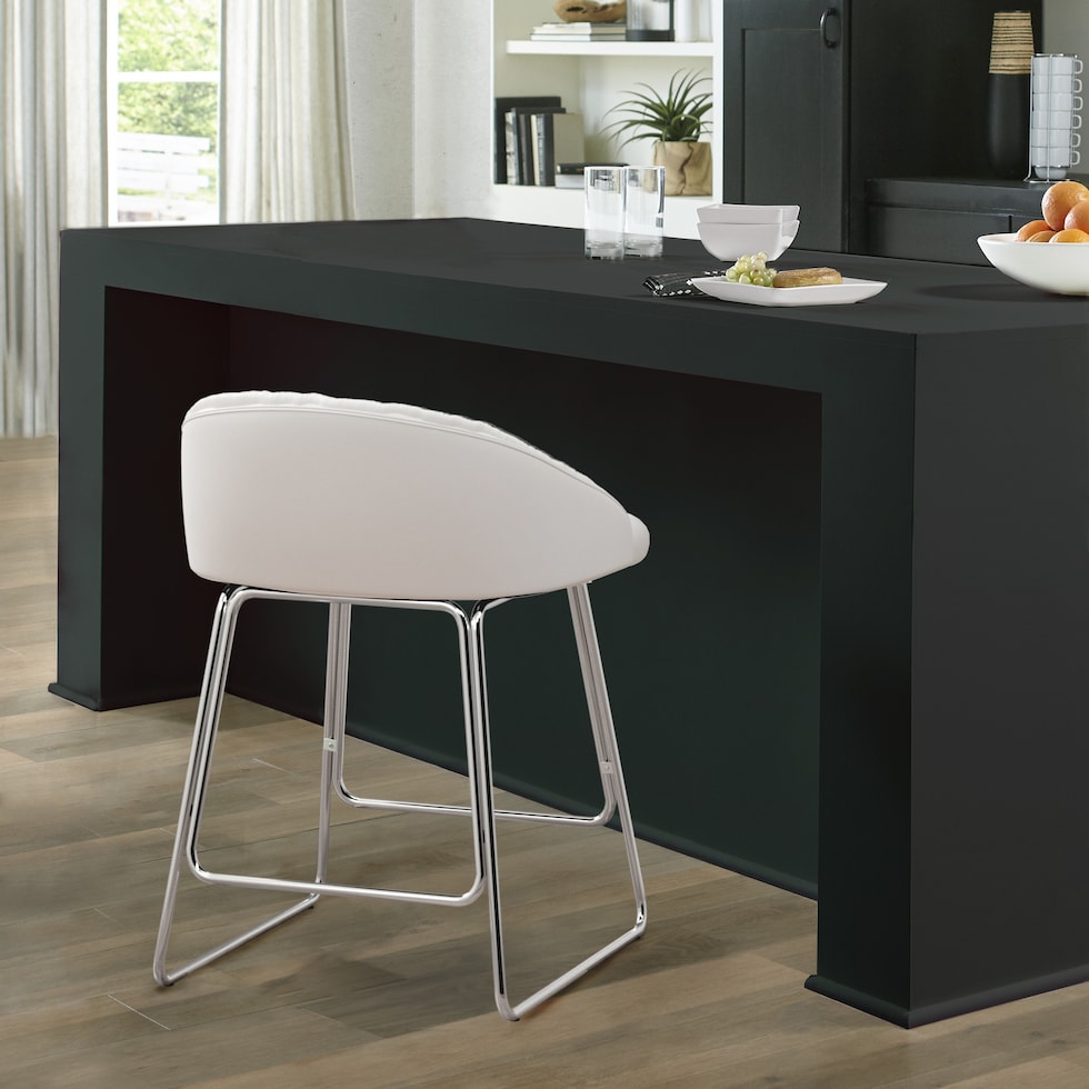 hover white counter height stool   