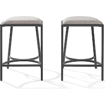 huck gray matte black bar stool   