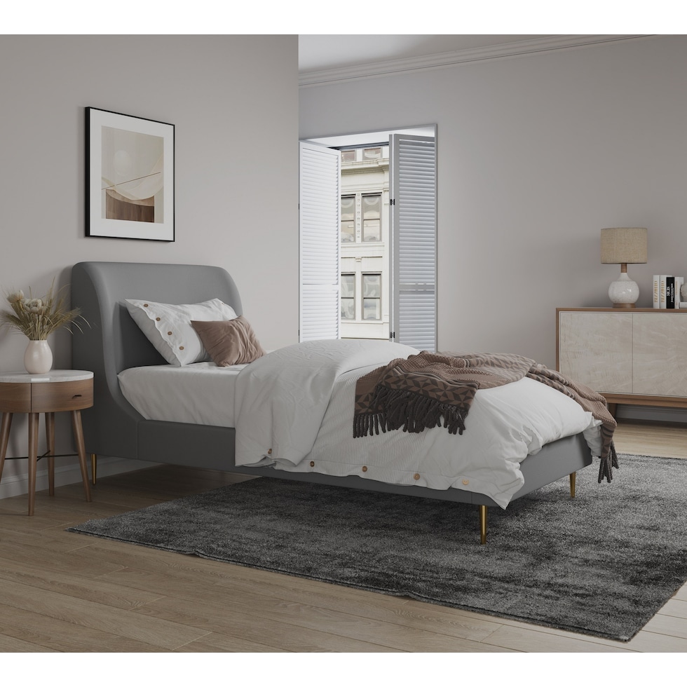 hudgens gray twin bed   