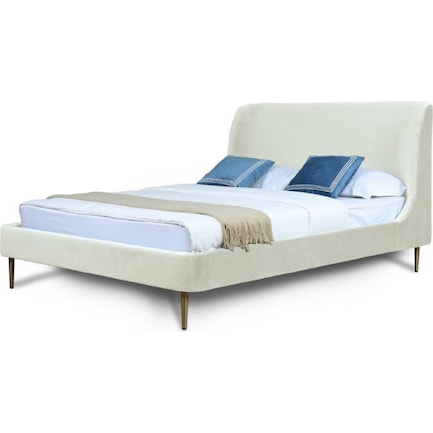 Hudgens Full Upholstered Platform Bed - Cream