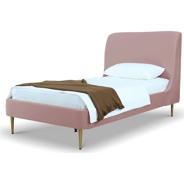 Hudgens Twin Upholstered Platform Bed - Blush
