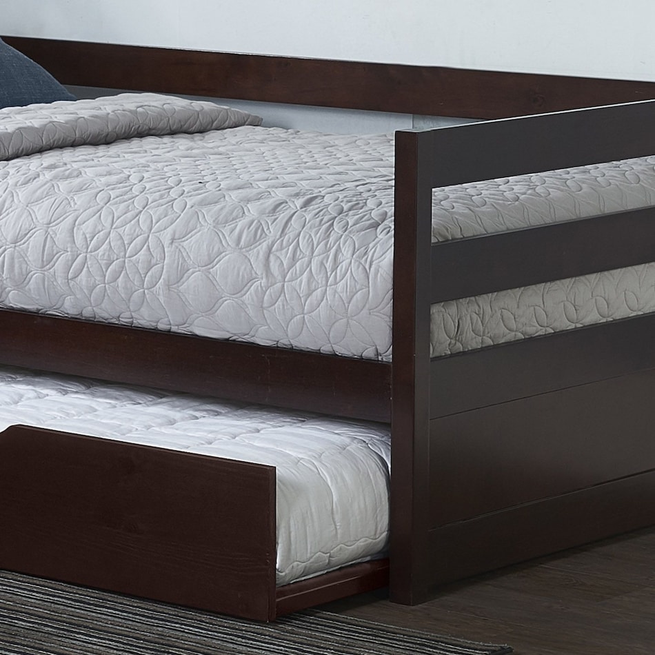 hudson dark brown twin daybed with trundle   
