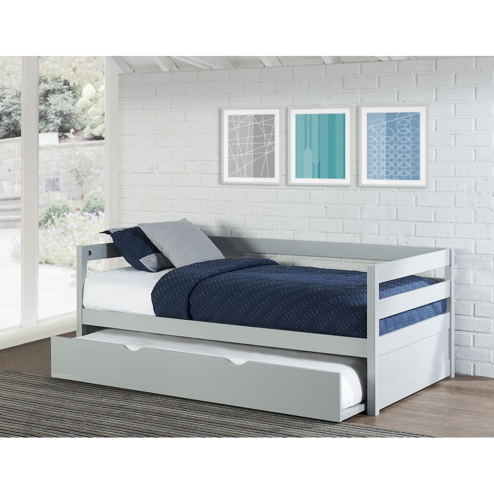 hudson gray twin daybed with trundle   