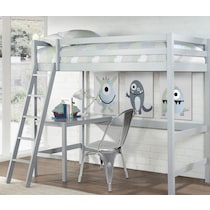 hudson gray twin loft bed with desk   