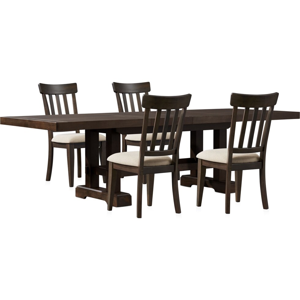 hughes dark brown  pc dining room   