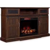 hunter dark brown fireplace tv stand   