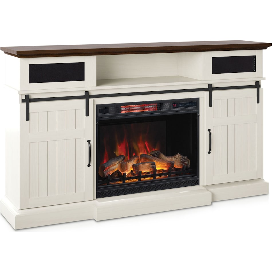 hunter white fireplace tv stand   