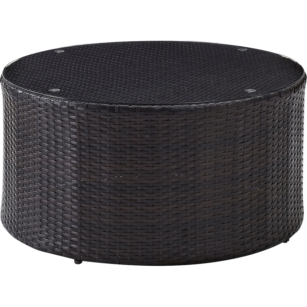 huntington dark brown outdoor coffee table   