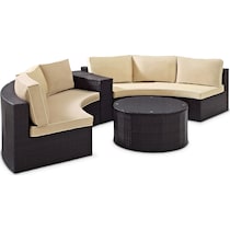 huntington dark brown outdoor sectional set   