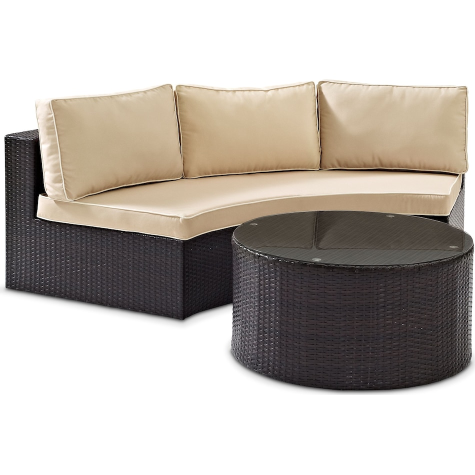 huntington dark brown outdoor sofa set   