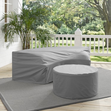 Huntington Outdoor 2-Piece Furniture Cover Set - Gray