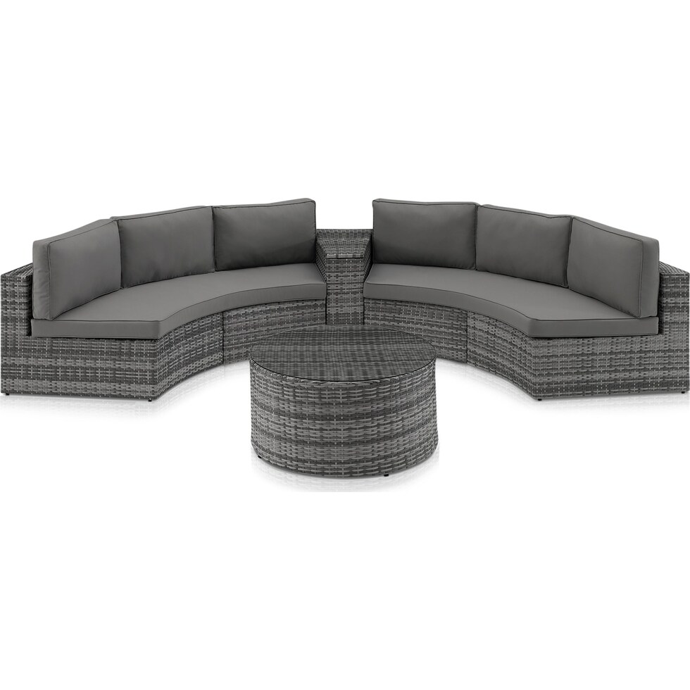 huntington gray outdoor sectional set   
