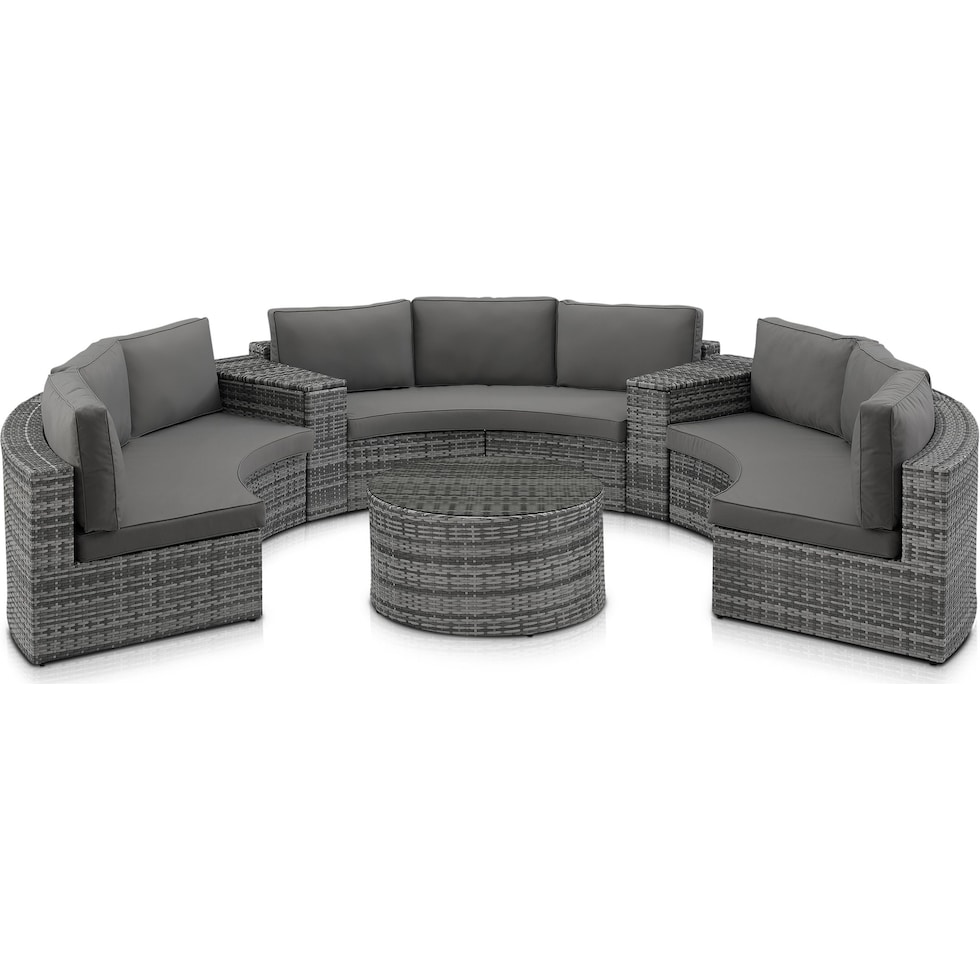 huntington gray outdoor sectional set   