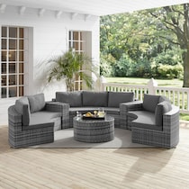 huntington gray outdoor sectional set   